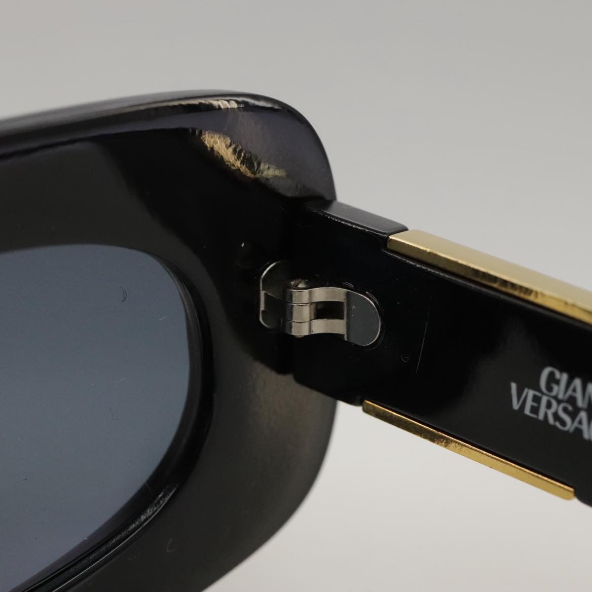 VERSACE Sunglasses plastic Black Auth yk16017