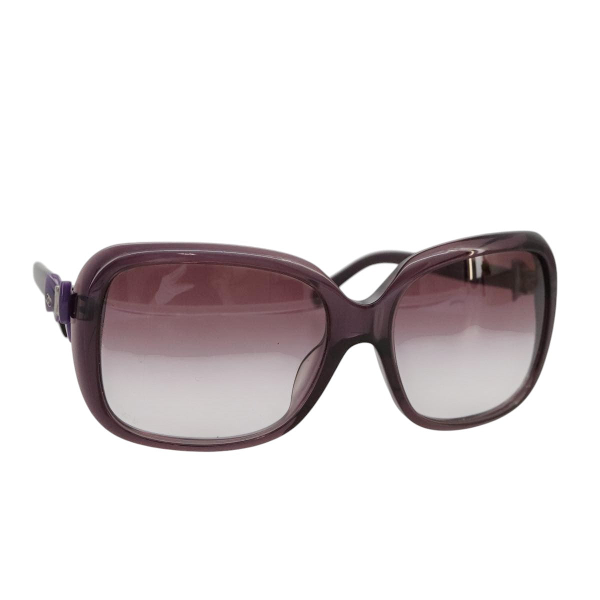 CHANEL Sunglasses plastic Purple CC Auth yk16024