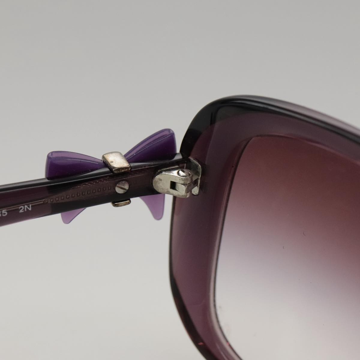 CHANEL Sunglasses plastic Purple CC Auth yk16024