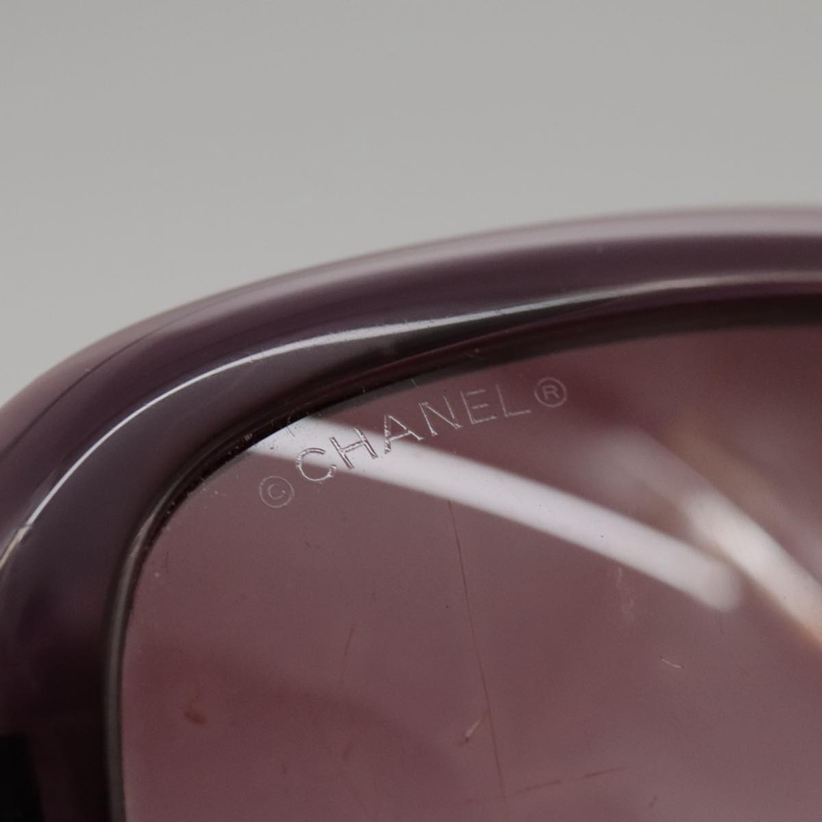 CHANEL Sunglasses plastic Purple CC Auth yk16024