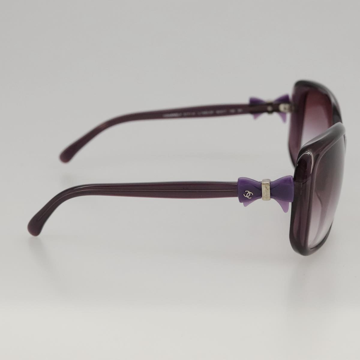 CHANEL Sunglasses plastic Purple CC Auth yk16024