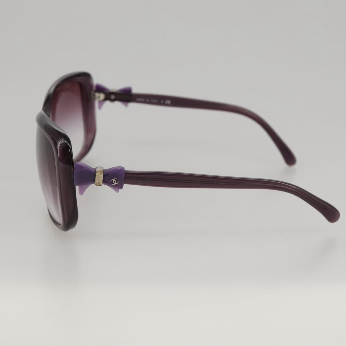 CHANEL Sunglasses plastic Purple CC Auth yk16024