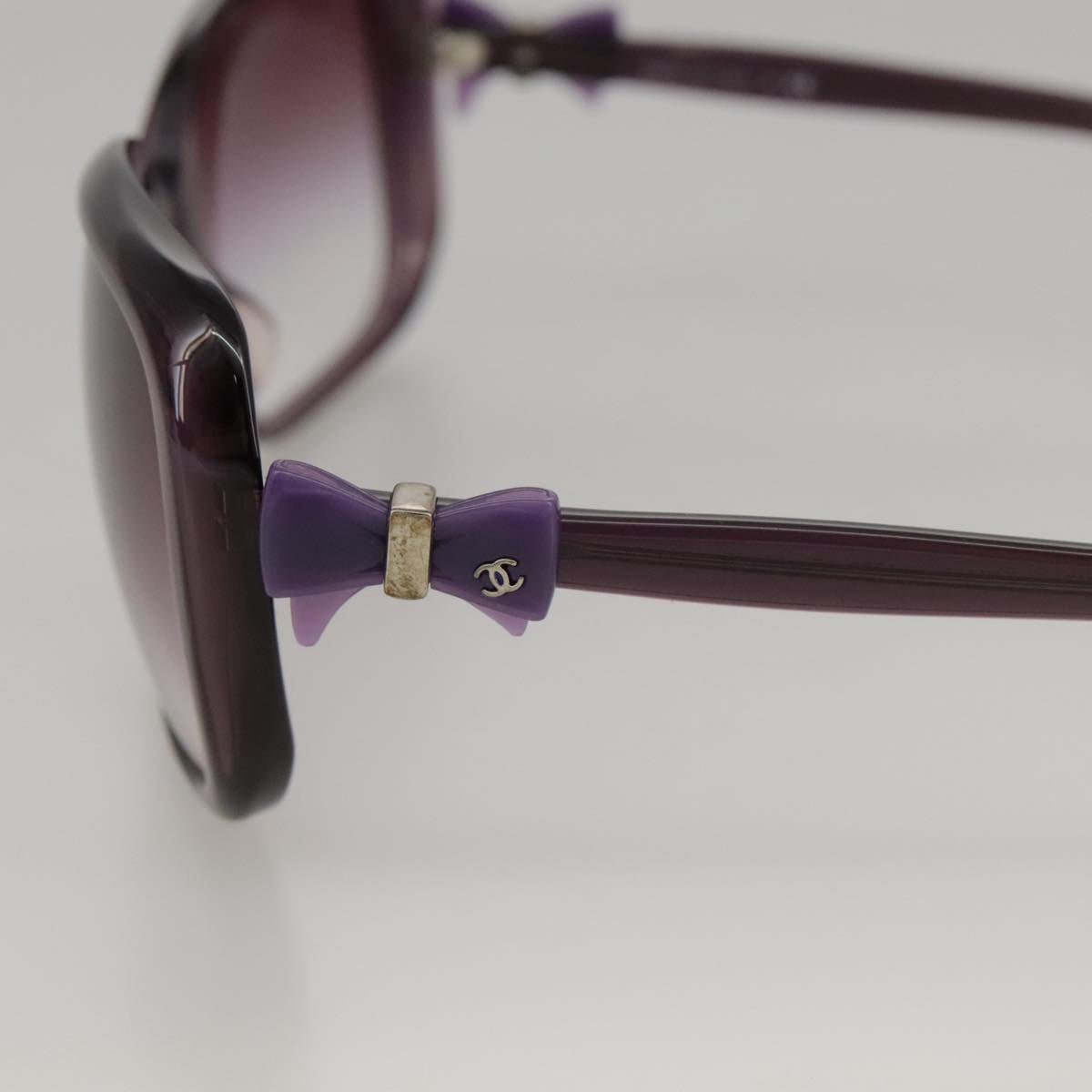 CHANEL Sunglasses plastic Purple CC Auth yk16024