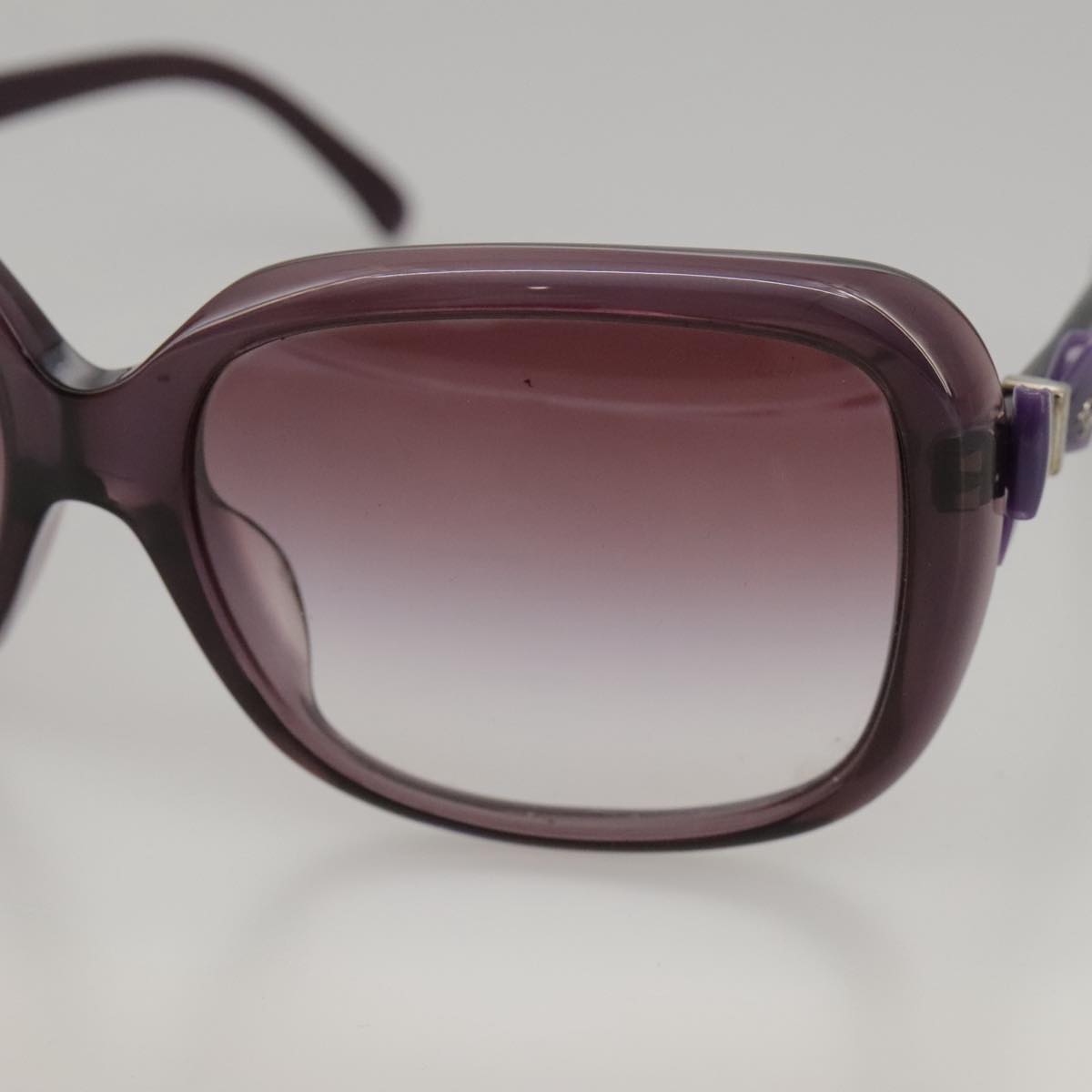 CHANEL Sunglasses plastic Purple CC Auth yk16024