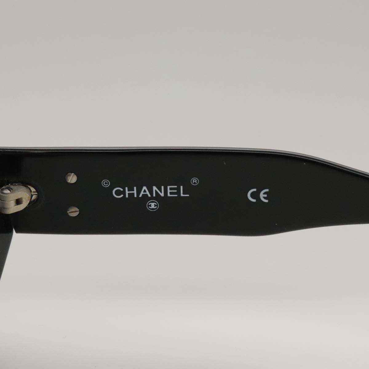 CHANEL Sunglasses plastic Black CC Auth yk16026