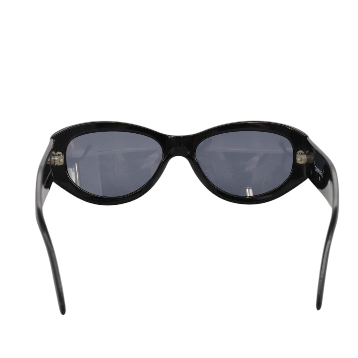 CHANEL Sunglasses plastic Black CC Auth yk16026