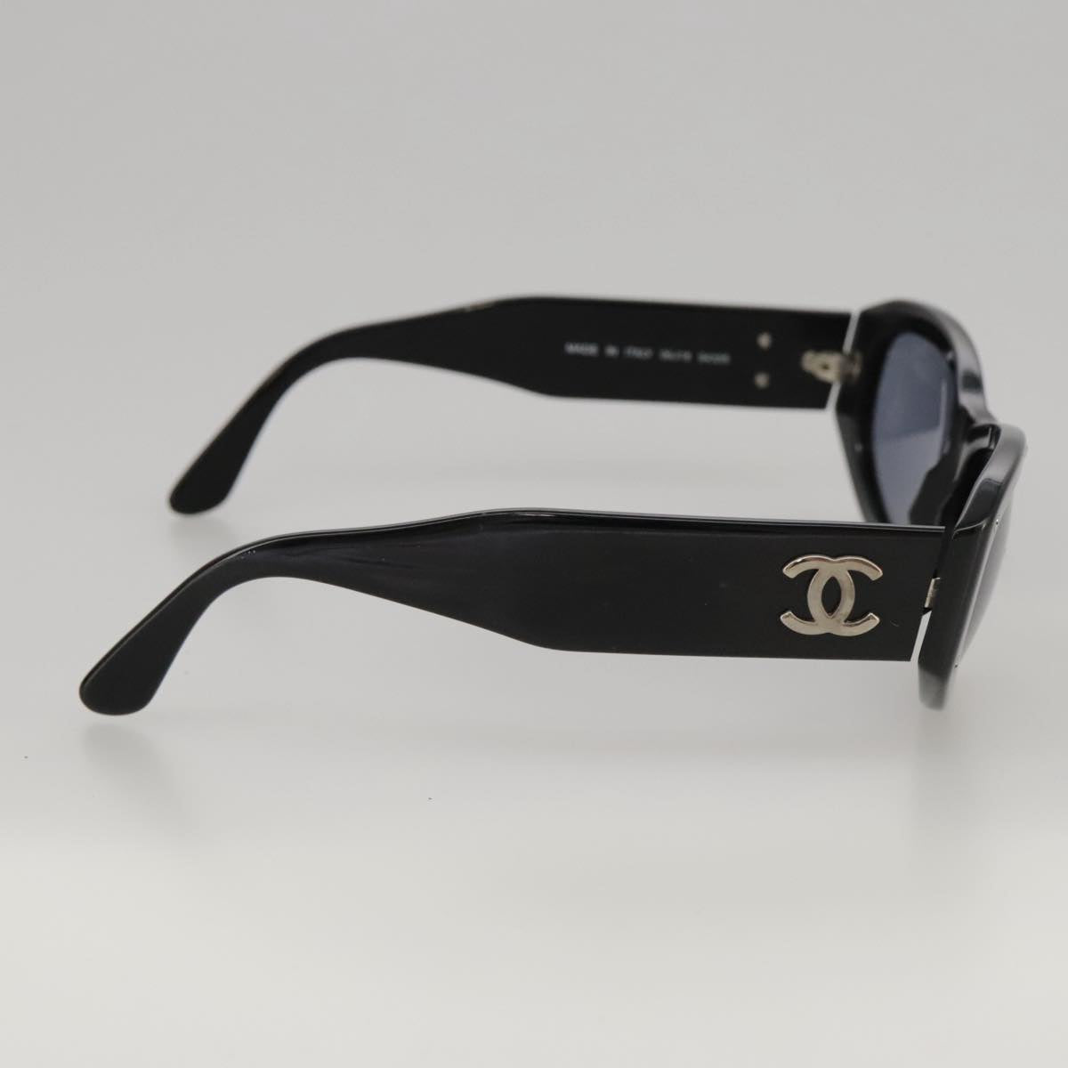 CHANEL Sunglasses plastic Black CC Auth yk16026