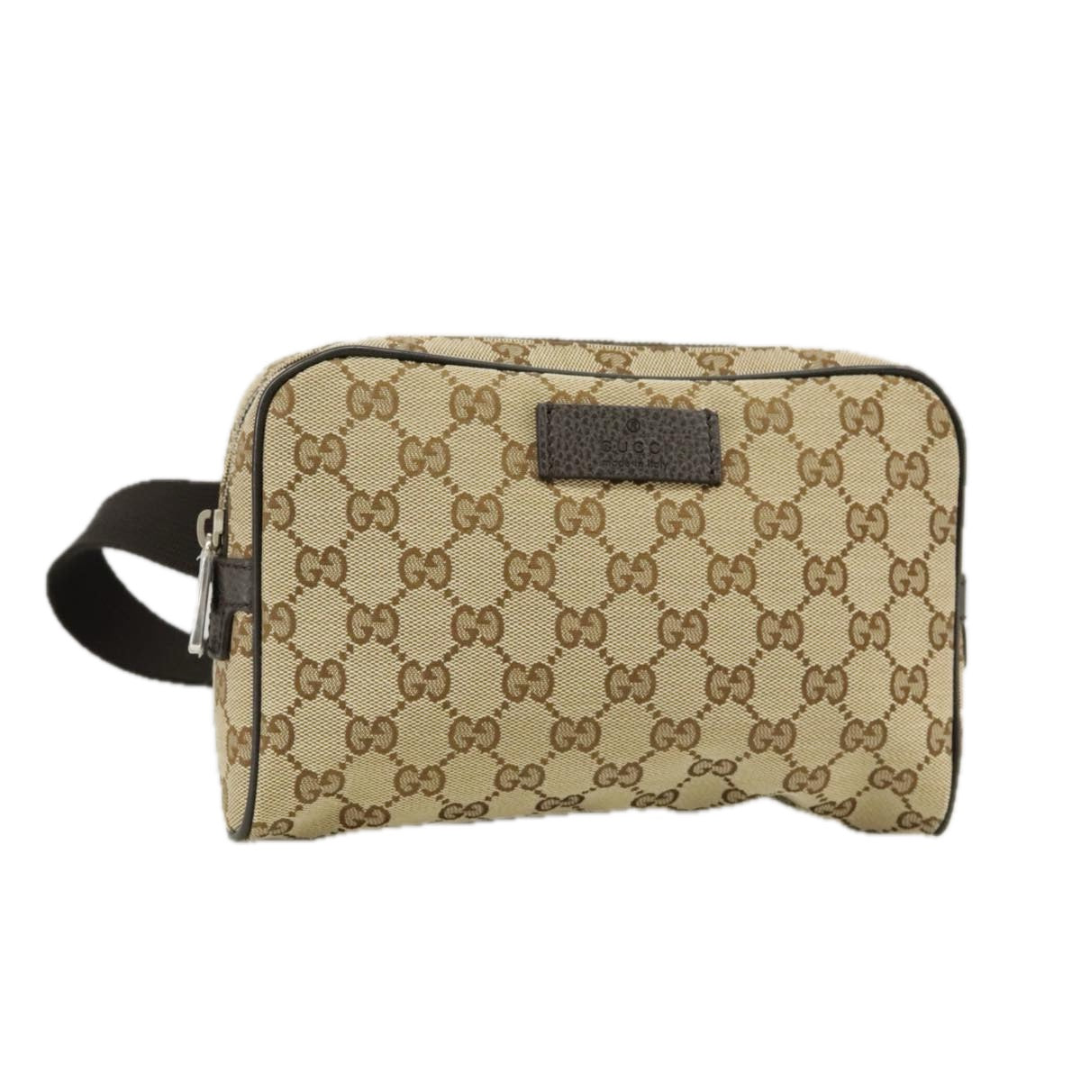 GUCCI GG Canvas Waist bag Beige 449174 Auth yk16031