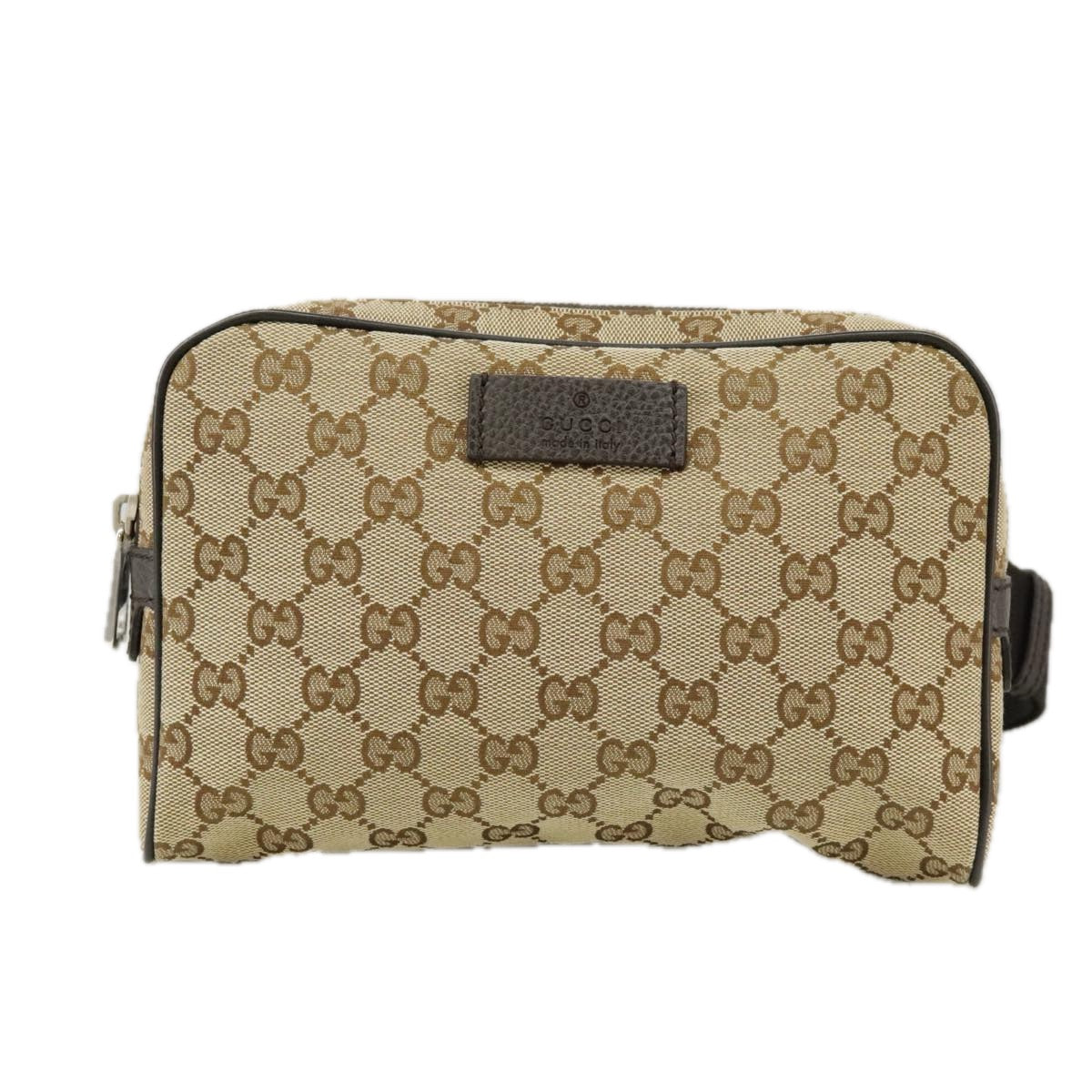 GUCCI GG Canvas Waist bag Beige 449174 Auth yk16031