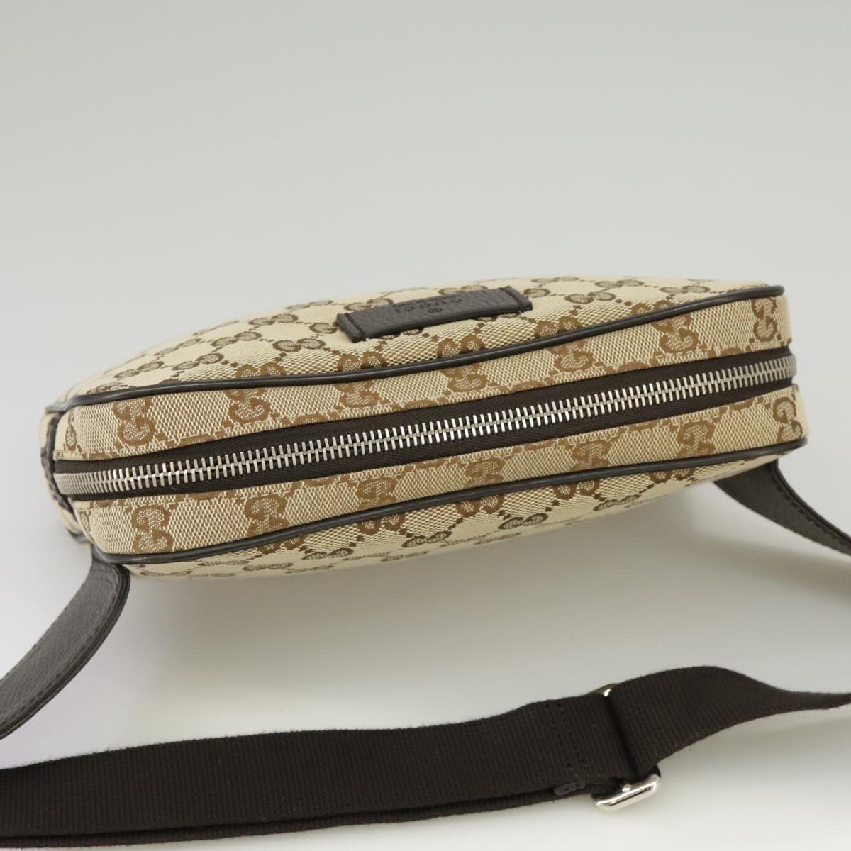 GUCCI GG Canvas Waist bag Beige 449174 Auth yk16031