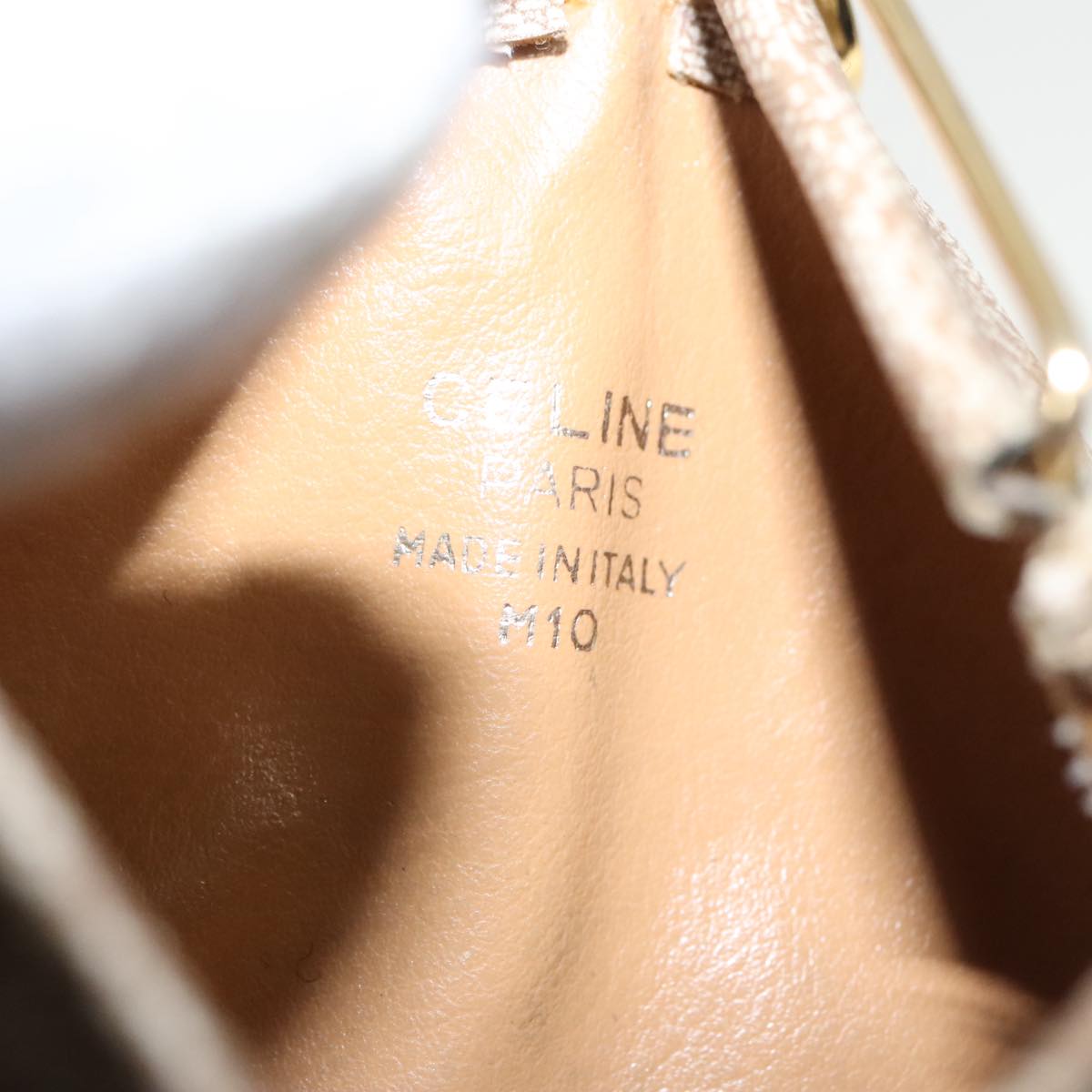 CELINE Macadam Canvas Coin Purse Beige Auth yk16047