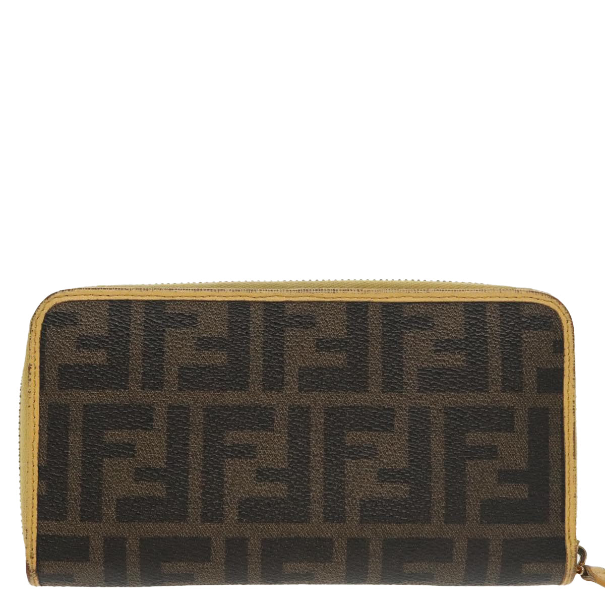 FENDI Zucca Canvas Long Wallet Black Brown Auth yk16051 - 0