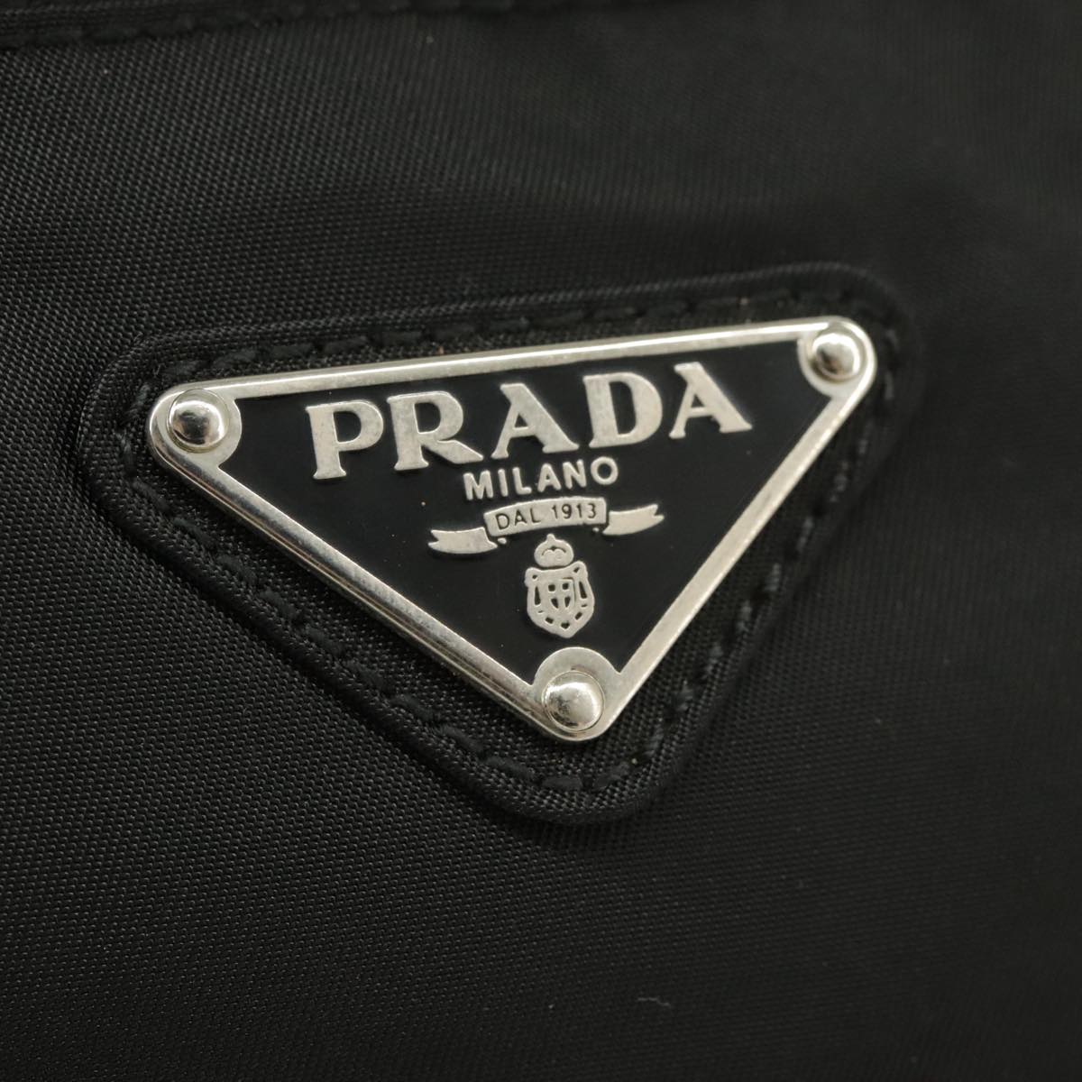 PRADA Waist bag Nylon Black Silver Auth yk16057