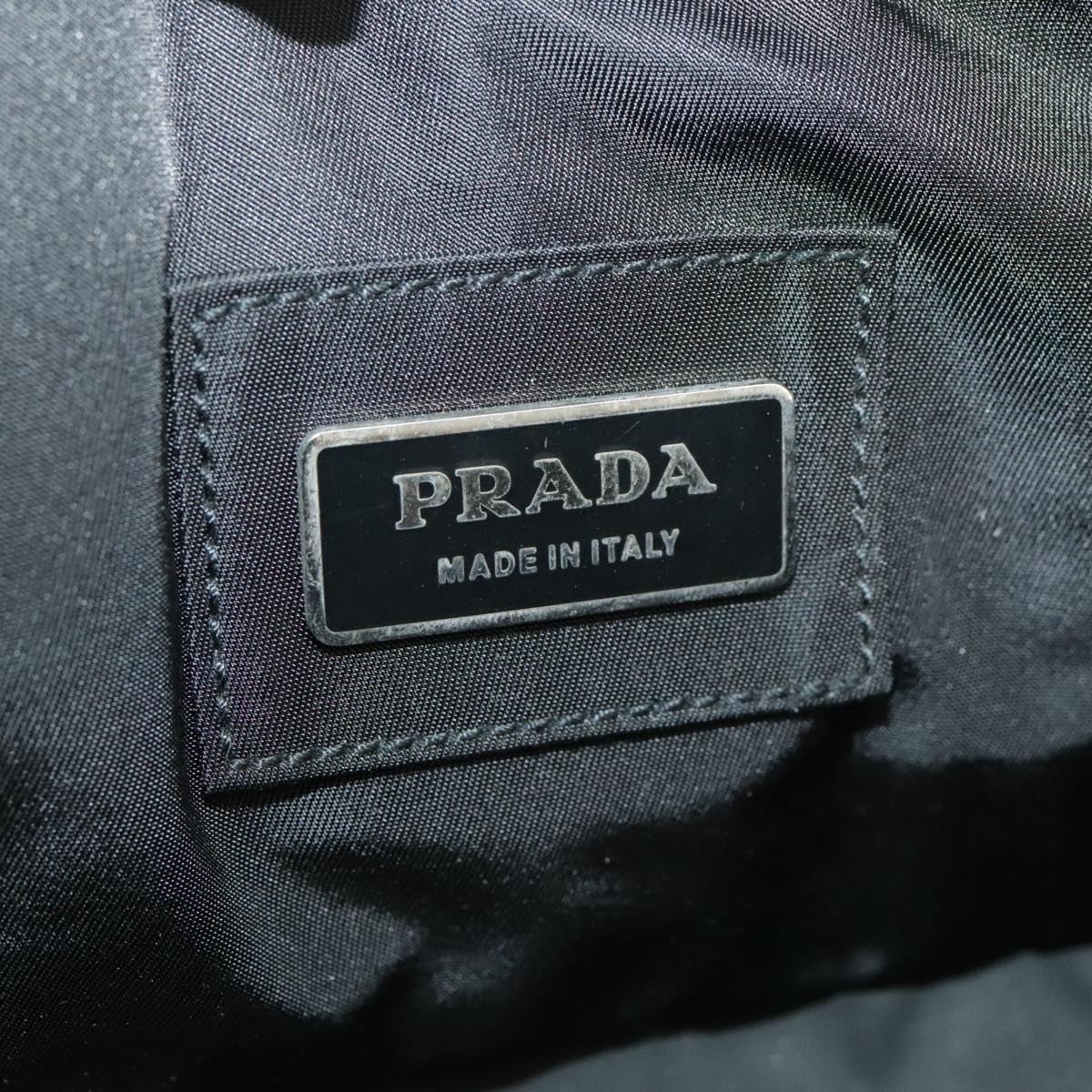 PRADA Waist bag Nylon Black Silver Auth yk16057