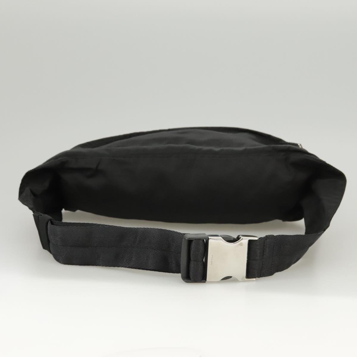 PRADA Waist bag Nylon Black Silver Auth yk16057