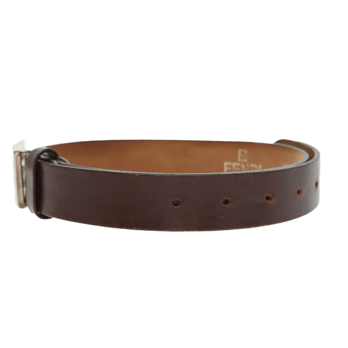 FENDI Belt Leather 31.9"" Brown Auth yk16060