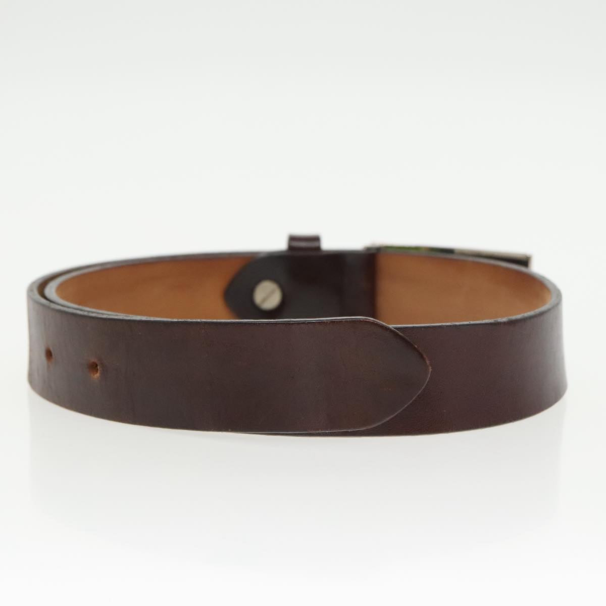 FENDI Belt Leather 31.9"" Brown Auth yk16060