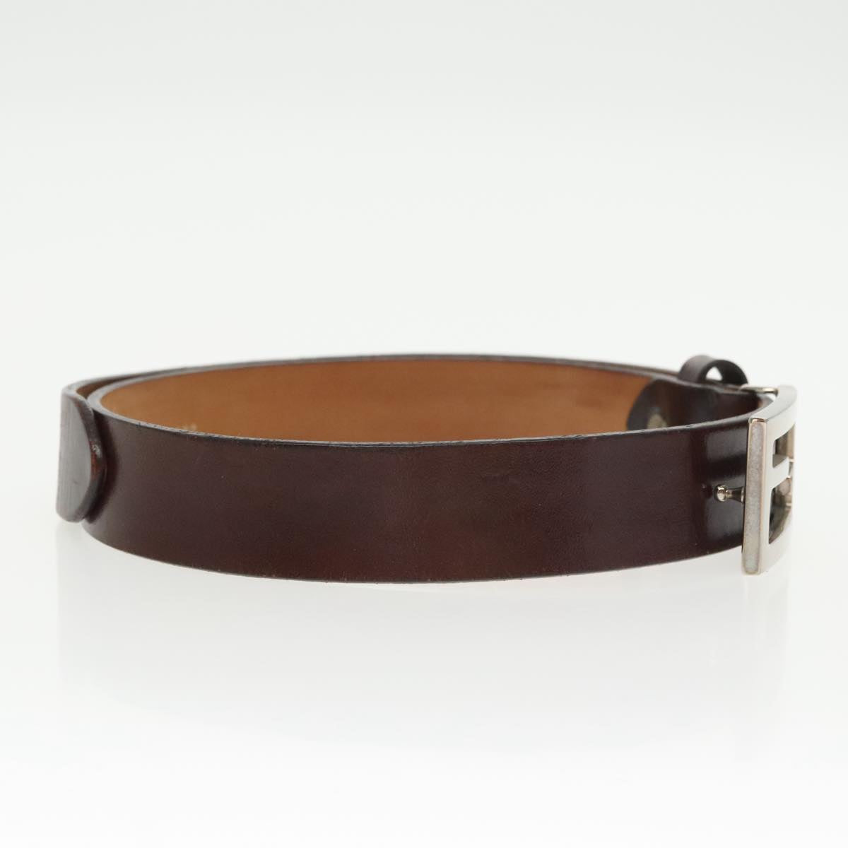 FENDI Belt Leather 31.9"" Brown Auth yk16060