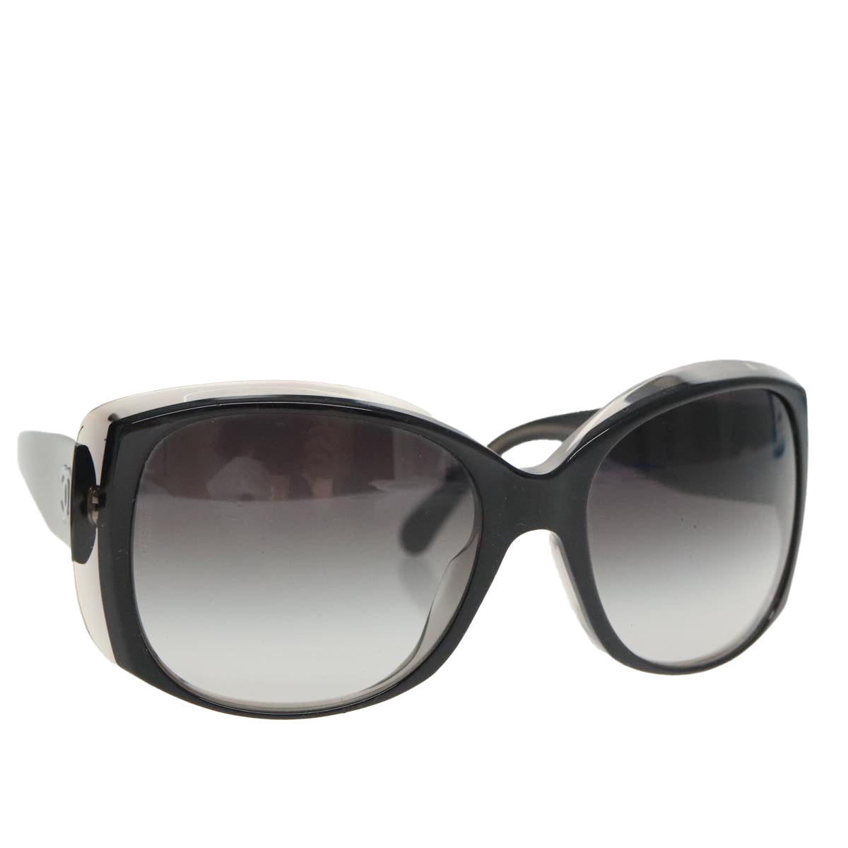 CHANEL Sunglasses plastic Black CC Auth yk16074