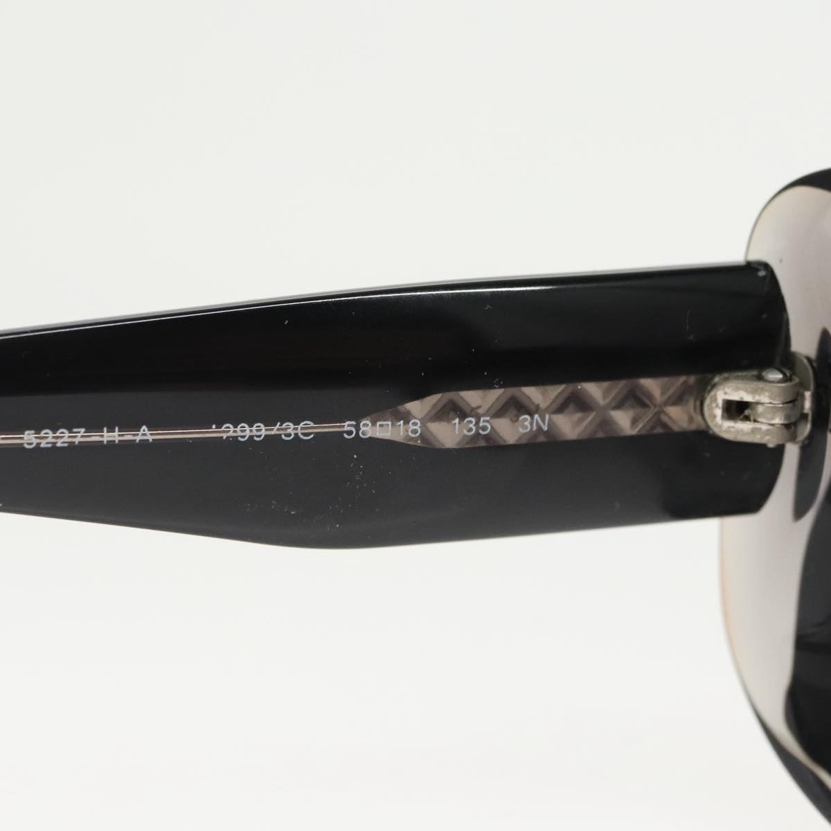 CHANEL Sunglasses plastic Black CC Auth yk16074