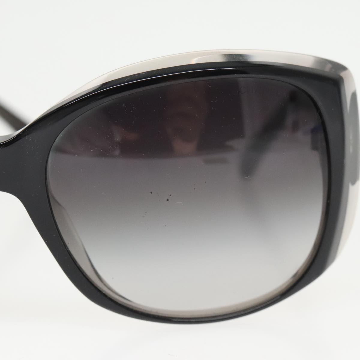 CHANEL Sunglasses plastic Black CC Auth yk16074