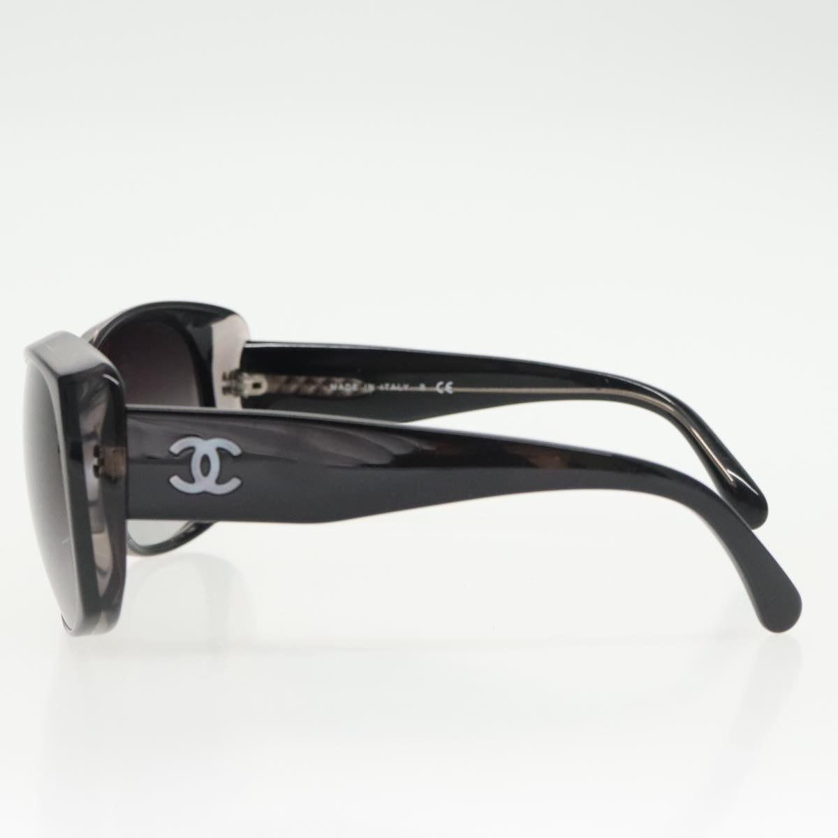 CHANEL Sunglasses plastic Black CC Auth yk16074