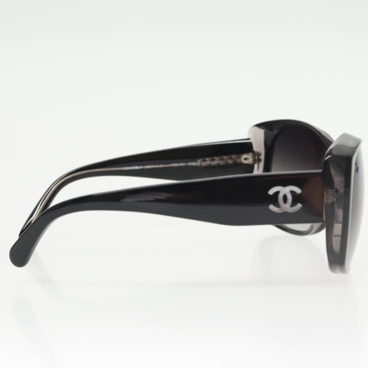 CHANEL Sunglasses plastic Black CC Auth yk16074