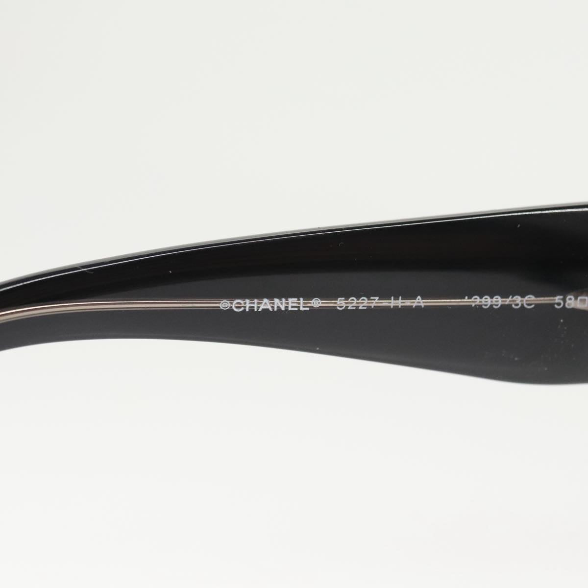 CHANEL Sunglasses plastic Black CC Auth yk16074