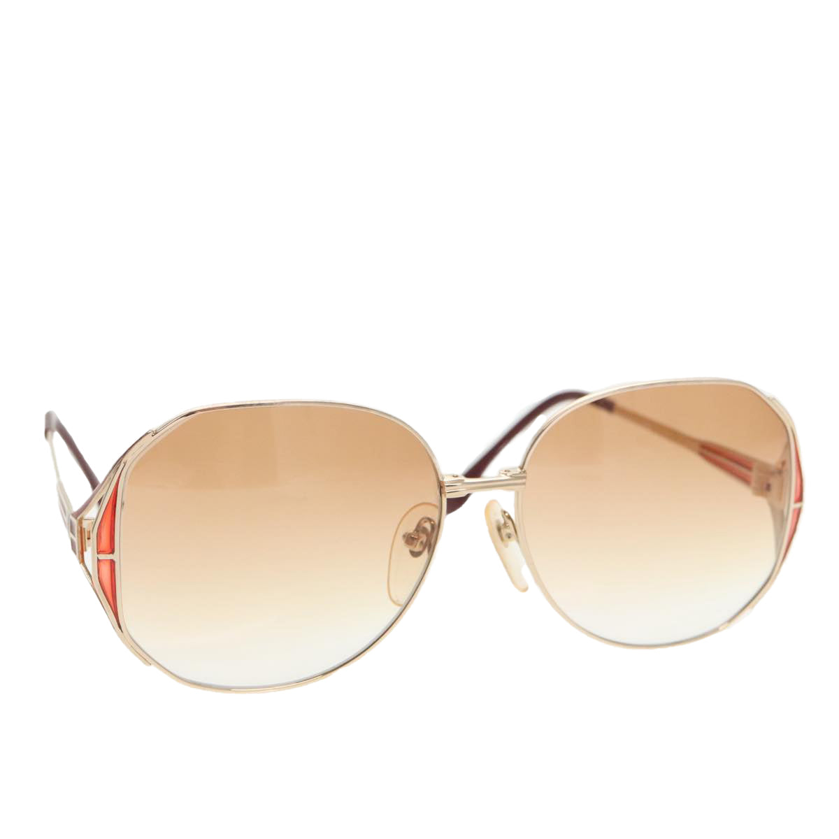 SAINT LAURENT Sunglasses metal Red Auth yk16075