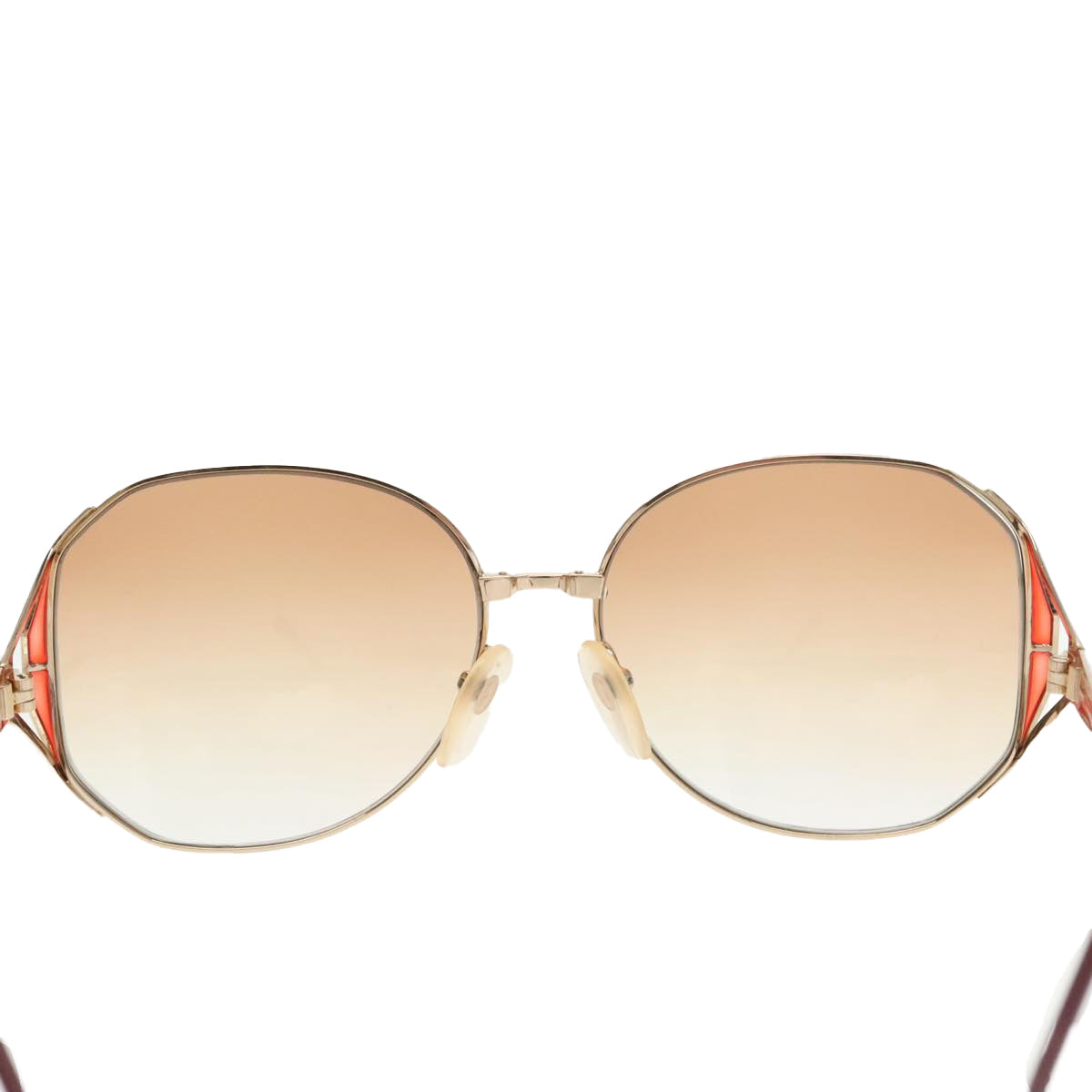 SAINT LAURENT Sunglasses metal Red Auth yk16075