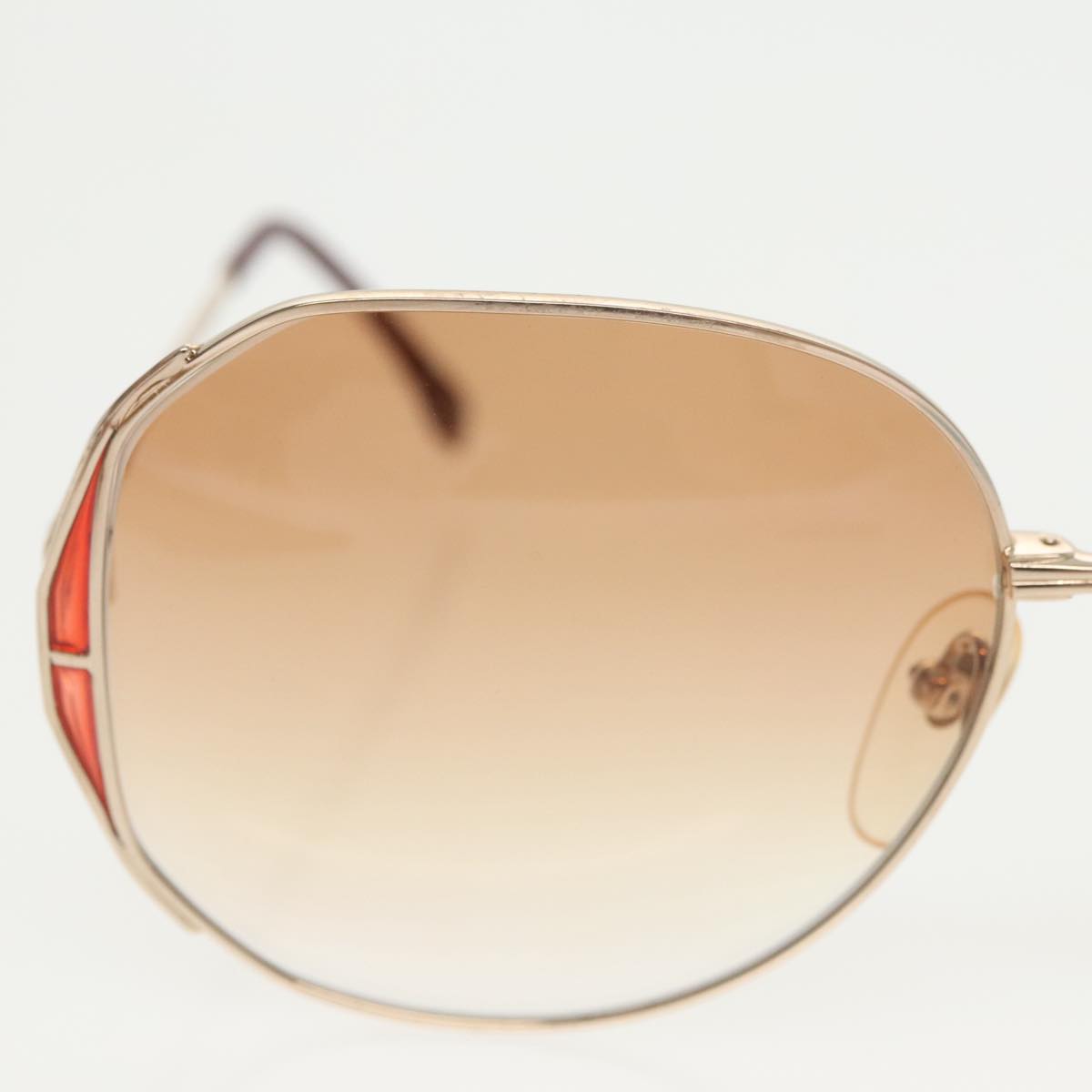 SAINT LAURENT Sunglasses metal Red Auth yk16075