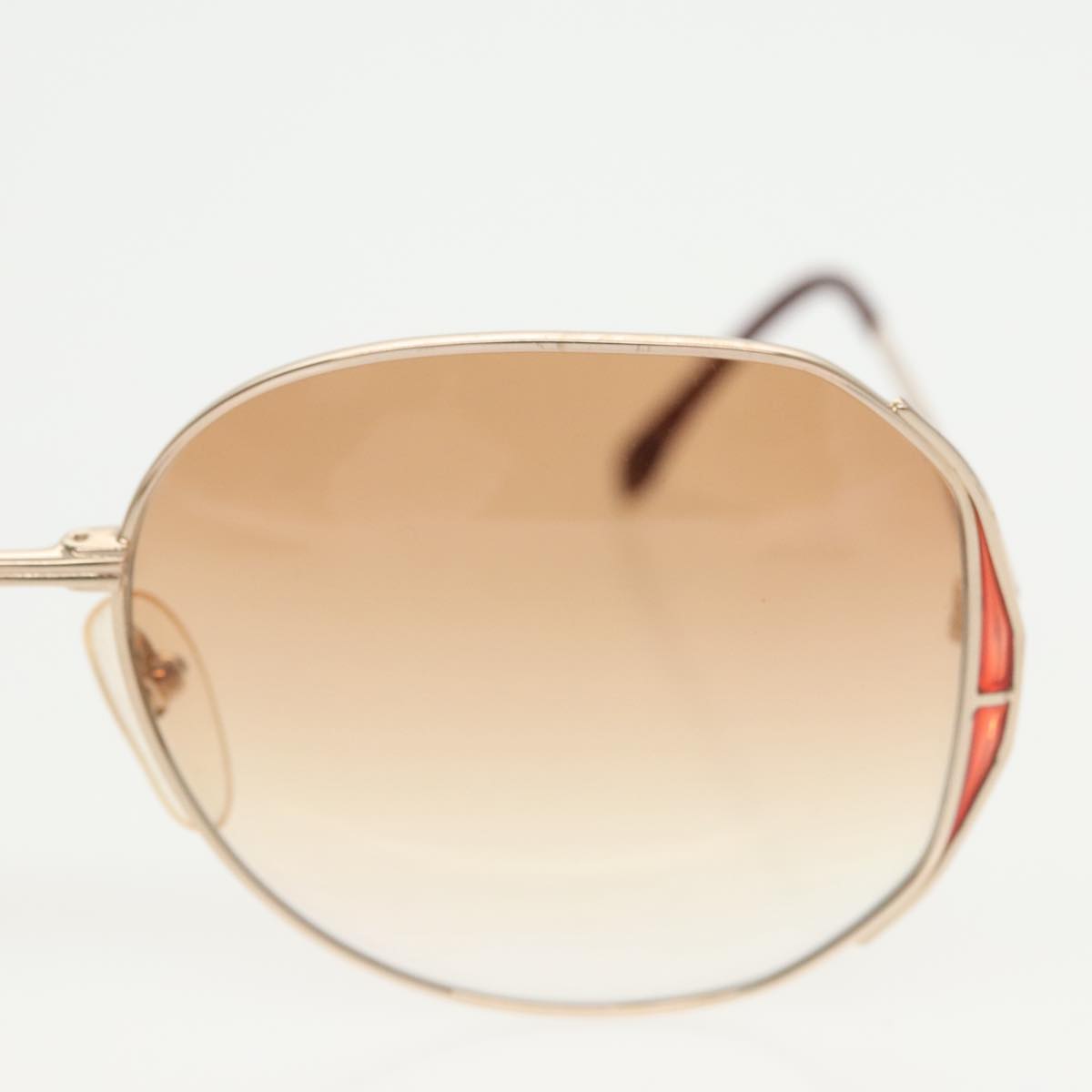 SAINT LAURENT Sunglasses metal Red Auth yk16075