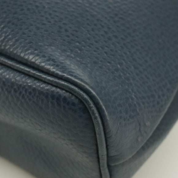 Christian Dior Handtasche Leder Navy Gold Auth yk16078