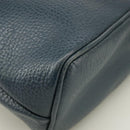 Christian Dior Hand Bag Leather Navy Gold Auth yk16078-15