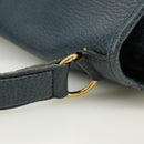 Christian Dior Hand Bag Leather Navy Gold Auth yk16078-10