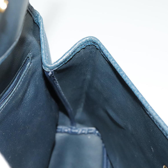 Christian Dior Handtasche Leder Navy Gold Auth yk16078