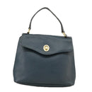 Christian Dior Hand Bag Leather Navy Gold Auth yk16078-13