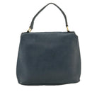 Christian Dior Hand Bag Leather Navy Gold Auth yk16078-2