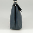 Christian Dior Hand Bag Leather Navy Gold Auth yk16078-4