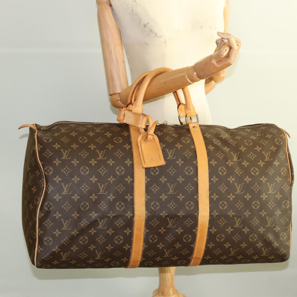 LOUIS VUITTON Monogram Keepall 60 Boston Bag M41422 LV Auth yk16088