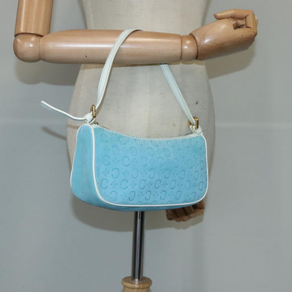 CELINE C Macadam Canvas Accessory Pouch Blue Auth yk16090V