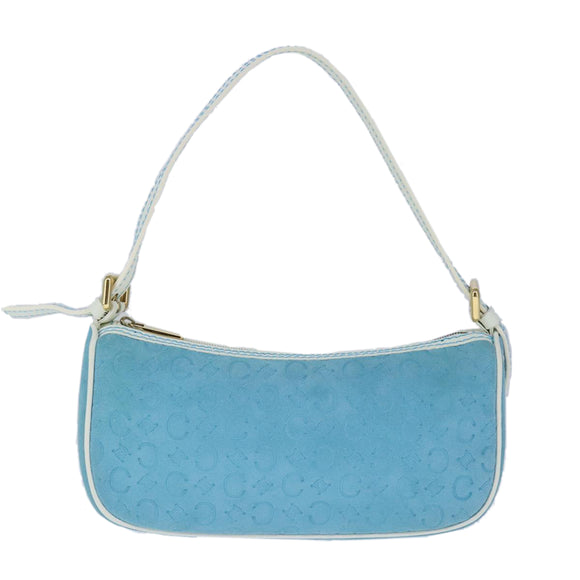 CELINE C Macadam Canvas Accessory Pouch Blue Auth yk16090V