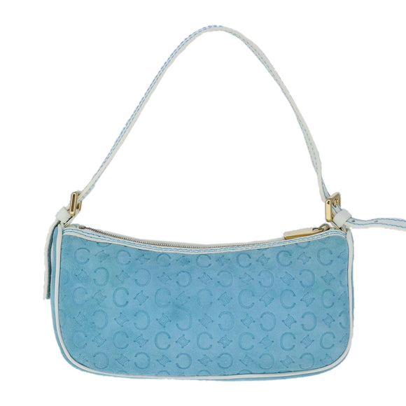 CELINE C Macadam Canvas Accessory Pouch Blue Auth yk16090V