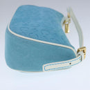 CELINE C Macadam Canvas Accessory Pouch Blue Auth yk16090V-4