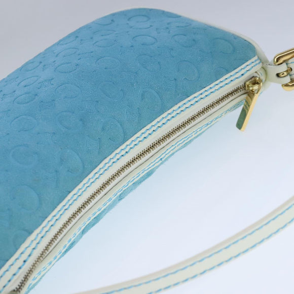 CELINE C Macadam Canvas Accessory Pouch Blue Auth yk16090V