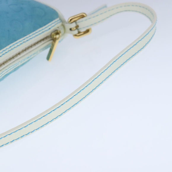 CELINE C Macadam Canvas Accessory Pouch Blue Auth yk16090V