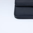 Christian Dior Chain Shoulder Bag Leather Navy Gold Auth yk16101-9