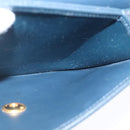 Christian Dior Chain Shoulder Bag Leather Navy Gold Auth yk16101-18