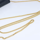 Christian Dior Chain Shoulder Bag Leather Navy Gold Auth yk16101-7