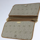 Christian Dior Honeycomb Canvas Chain Shoulder Bag PVC Beige Gold Auth yk16112-11